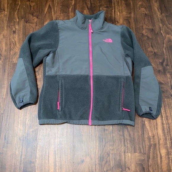 The North Face Other - The North Face Girls Denali Fleece Gray Pink XL 18